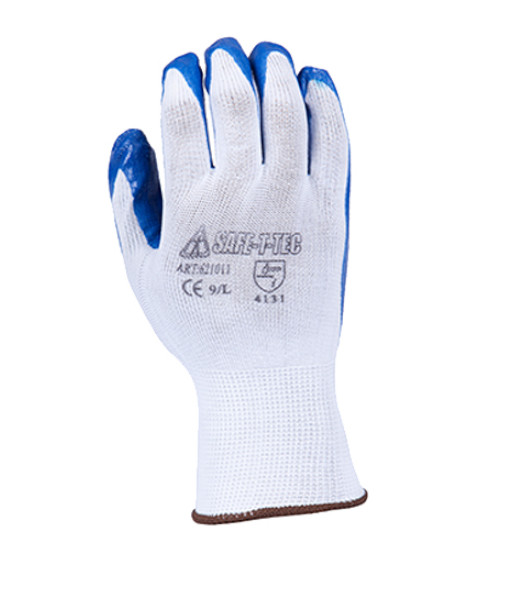 621011 extra flex nbr blue nitrile coated gloves front