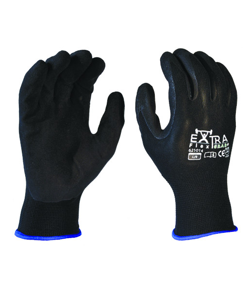 621014 extra flex grab and sandy nitrile coated gloves front and back