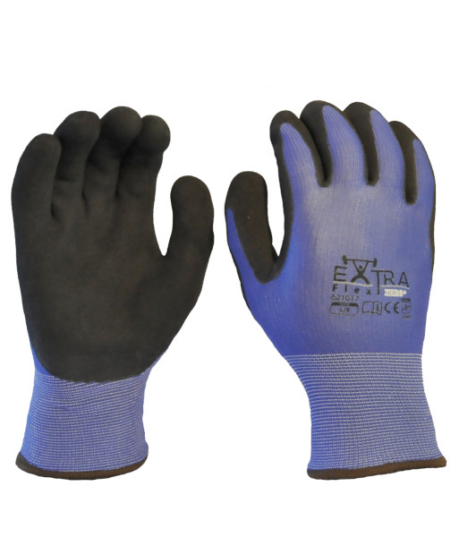 621017 Safe-T-Tec Extra Flex Zero – Latex Thermal Insulated Coated Gloves, Sizes S to 2XL (sold per 12 pairs)