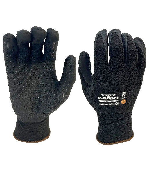 621023 Esko Maxi Grip Xtra500 – Nitrile/PU Palm Coated Gloves with Raised Dots, Sizes S to 2XL (sold per 12 pairs)