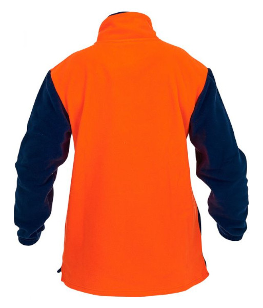 PCF1010 Caution Hi-Vis Day Only Polar Fleece 1/2 Zip Tunic, Orange/Navy, Sizes XS to 7XL