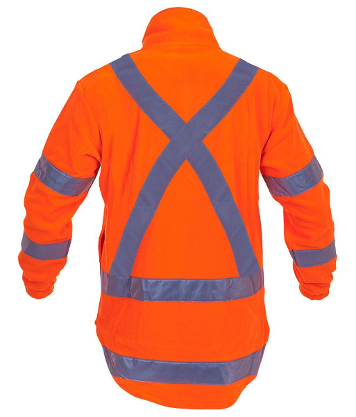 PCF1016 Caution Hi-Vis TTMC-W17 X-Back Polar Fleece 1/2 Zip Tunic, Orange, Sizes XS to 7XL
