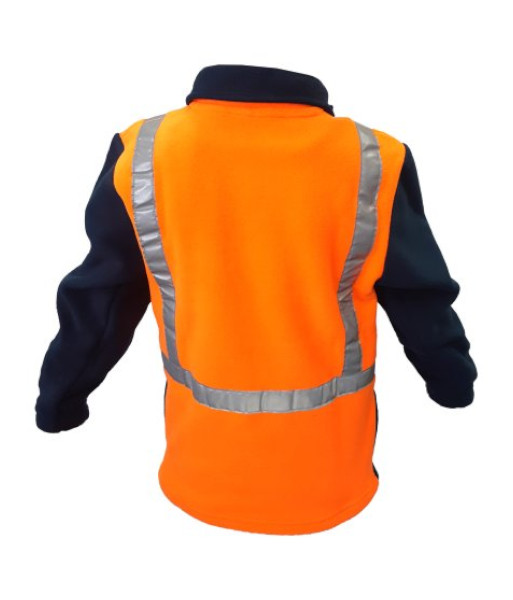 PCF1018 Esko Childrens Hi-Vis Polar Fleece, Orange/Navy, Sizes 2 to 14