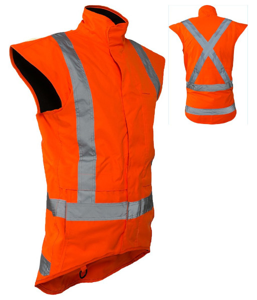 PCR4011 Esko StormPro® TTMC Day/Night X-Back Fleece Lined Vest, Orange, Sizes XS to 8XL