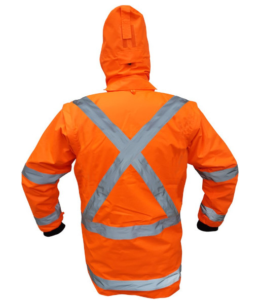 PCR4017 Esko StormPro® TTMC Day/Night X-Back Zip-Off Sleeve Fleece Lined Jacket, Orange, Sizes XS to 8XL