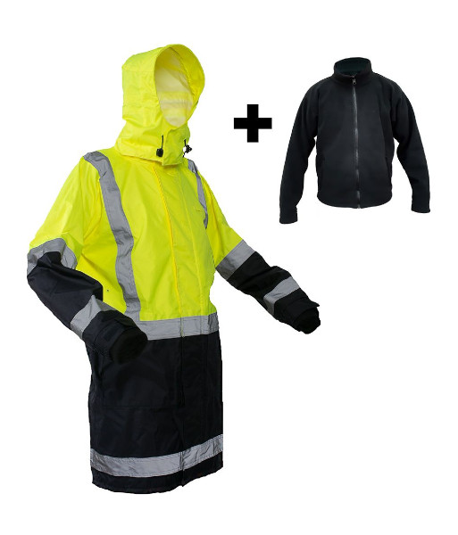 PCR4035 hi vis yellow navy side front and inside