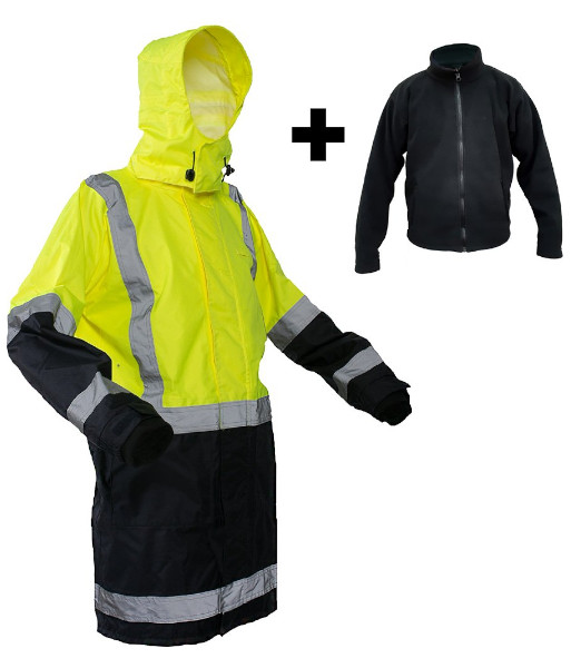 PCR4035 Esko StormPro® Day/Night Fleece Lined Jacket Combo, Yellow/Navy, Sizes XS to 8XL