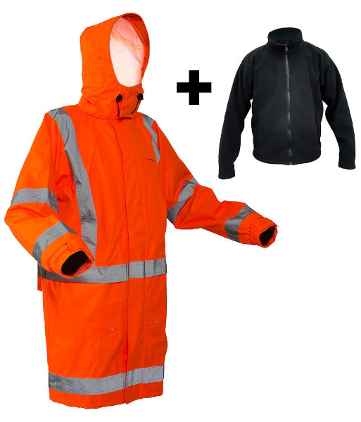 PCR4037 Esko StormPro® TTMC Day/Night X-Back Zip-Out Fleece Lined Jacket, Orange, Sizes XS to 8XL