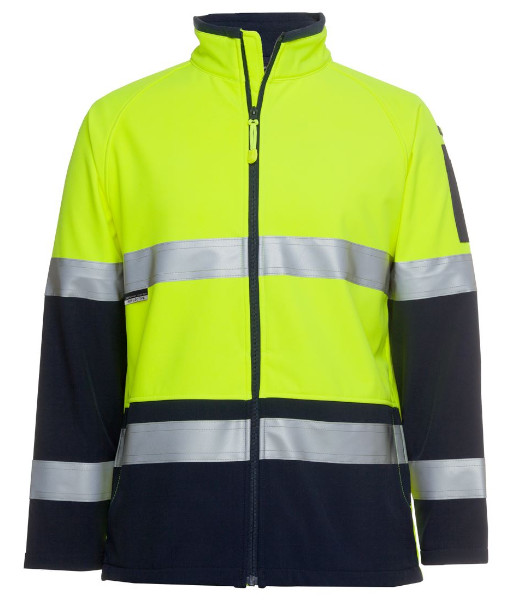 6D4LJ JB’s Hi Vis Day/Night 4602.1 Softshell Jacket, Lime/Navy, 2XS to 5XL