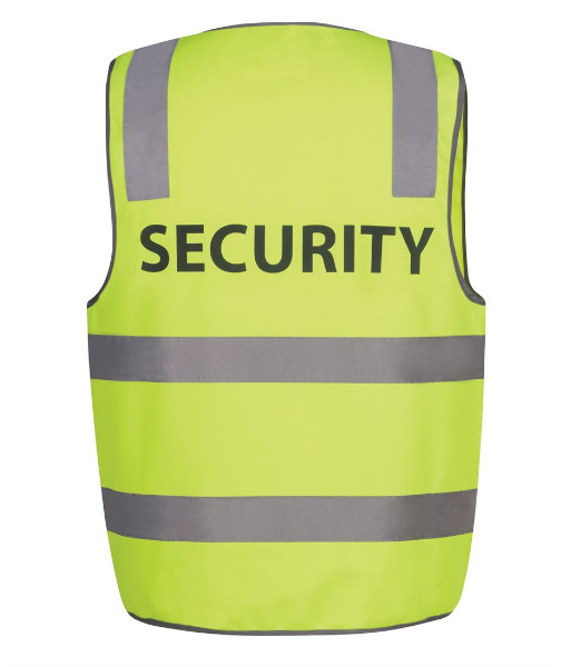 6DNS JB’s Hi Vis Day/Night ‘SECURITY’ Safety Vest, Lime, Sizes S to 5XL