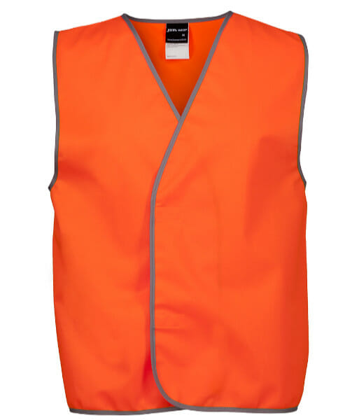 6HVS JB’s Hi Vis Day Only ‘STAFF’ Safety Vest, Orange, Sizes S to 6XL/7XL
