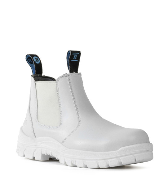 805-10514 Bata Naturals Hercules Slip On Safety Boot, White, Sizes 3 to 13