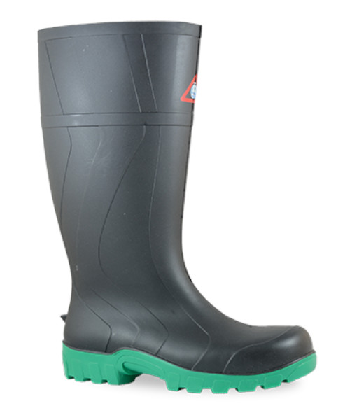 892-62009 Bata Workmate 400ml PVC Non-Safety Gumboot, Black/Green, Sizes 3 to 15