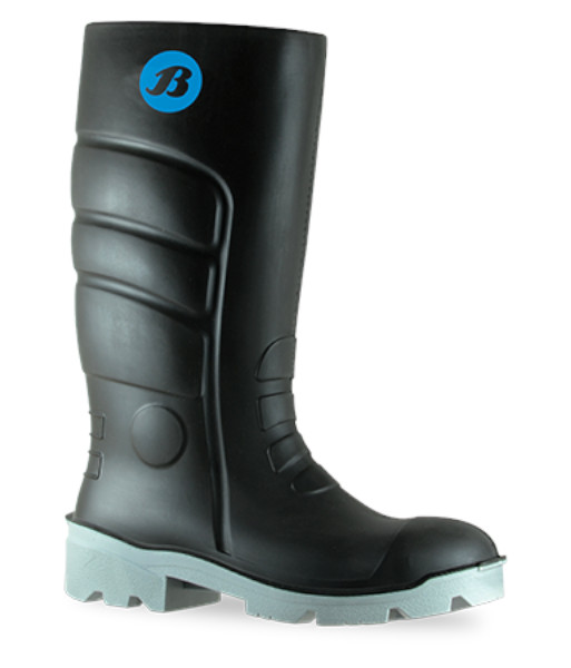 892-62020 Bata Worklite 400ml PU Safety Gumboot, Black/Grey, Sizes 4 to 14