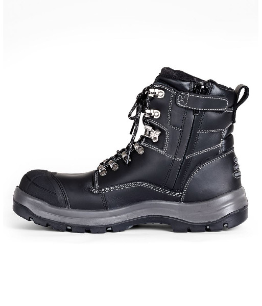 9F1 JB’s Roadtrain Zip Lace Up Safety Boot, Black, Sizes 3 to 14 (Half Sizes Available)