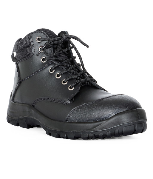 9F9 JB’s Steeler Zip Lace Up Safety Boot, Black, Sizes 3 to 14 (Half Sizes Available)