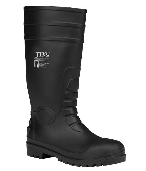 9G1 JB’s Steel Toe Cap & Steel Plate Safety Gumboots (Food Grade Safety), Black, Sizes 3 to 14
