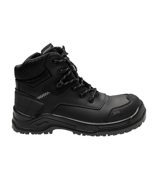 9G5 JB’s Cyborg Zip Lace Up Safety Boot, Black, Sizes 3 to 13 (Half Sizes Available)