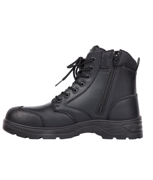 9G8 JB’s Composite Toe 5” Zip Lace Up Safety Boot, Black, Sizes 6 to 14 (Half Sizes Available)