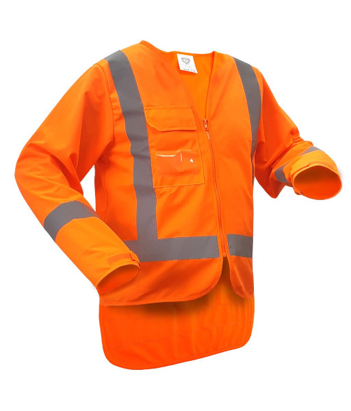 AVEST303 Esko Hi Vis TTMC Day/Night H-Back Long Sleeve Vest, Orange, Sizes XS to 10XL