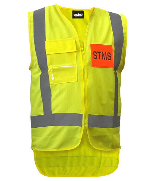 AVEST308 Esko Hi Vis STMS TTMC Day/Night H-Back Vest, Yellow, Sizes XS to 10XL