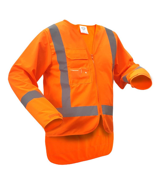 PCV1501 Caution TTMC-W22 Day/Night Long Sleeve Vest, Orange, Sizes 3XS to 10XL