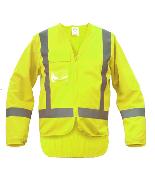 PCV1501 Caution Day/Night Long Sleeve Safety Vest, Yellow, Sizes 3XS to 10XL