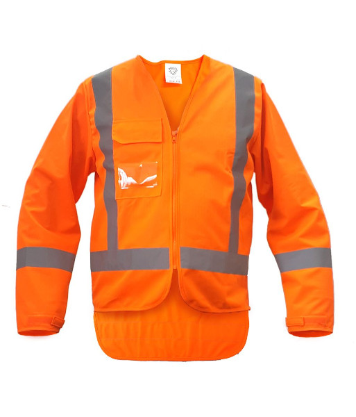 PCV1509 Caution TTMC-W17 X-Back Long Sleeve Safety Vest, Orange, Sizes 3XS to 10XL