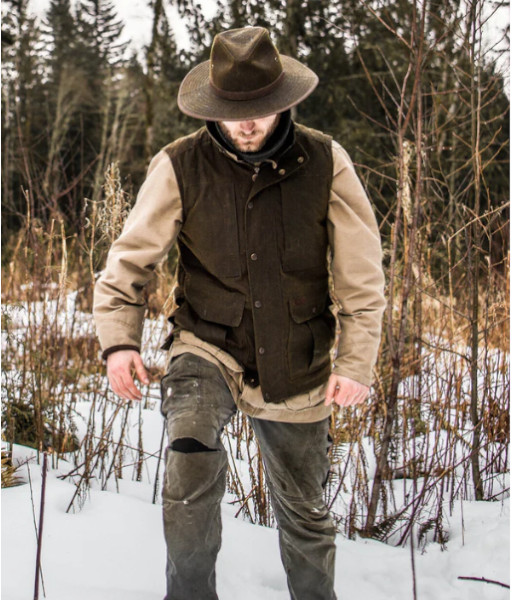 2049 Outback Oilskin Deer Hunter Vest, Sizes S to 3XL