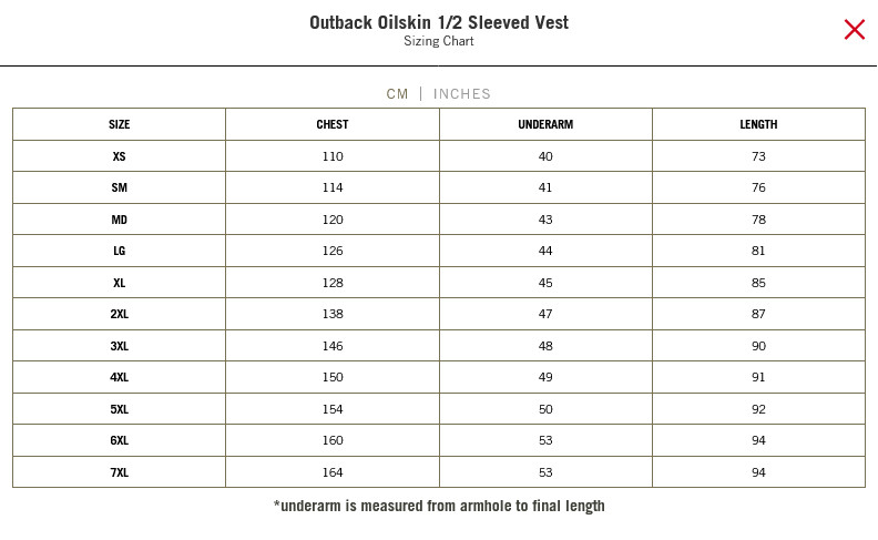 6037 Outback Oilskin Sleeved Vest, Sizes XS to 7XL - Safety Equipment ...