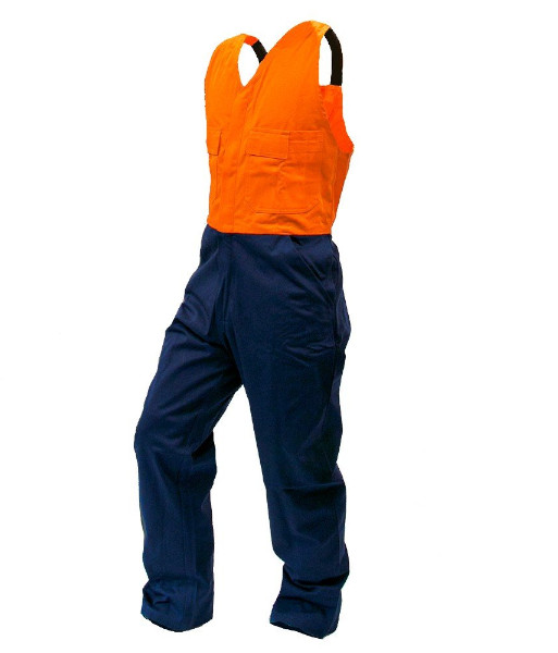 820001 Esko Action Day Only 300gsm Mandura Cotton Bib Overalls, Orange/Navy, Sizes 4 to 16