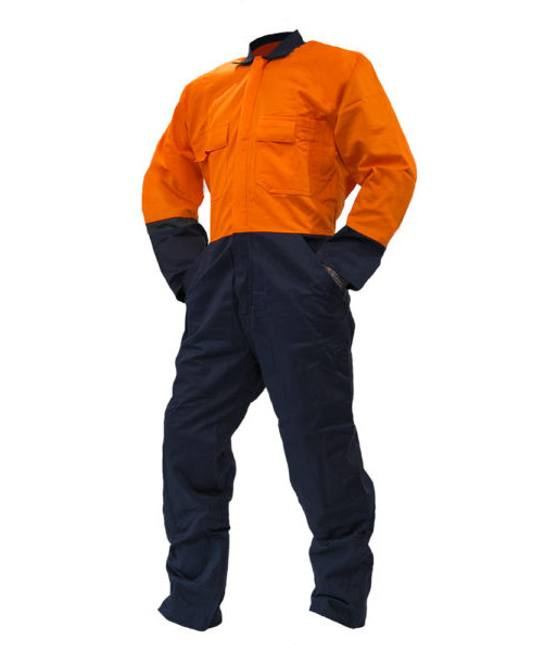 820011 Safe-T-Tec Day Only 300gsm Cotton Overalls, Orange/Navy, Sizes 4 to 16