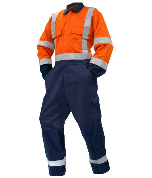 820021 Esko Day/Night 300gsm Mandura Cotton Overalls, Orange/Navy, Sizes 4 to 16