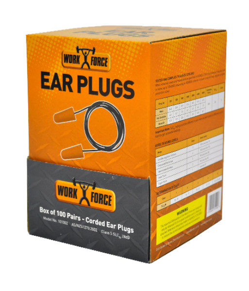 101002 Safe-T-Tec Corded Bullet Shaped Earplugs, Box of 100 Pairs