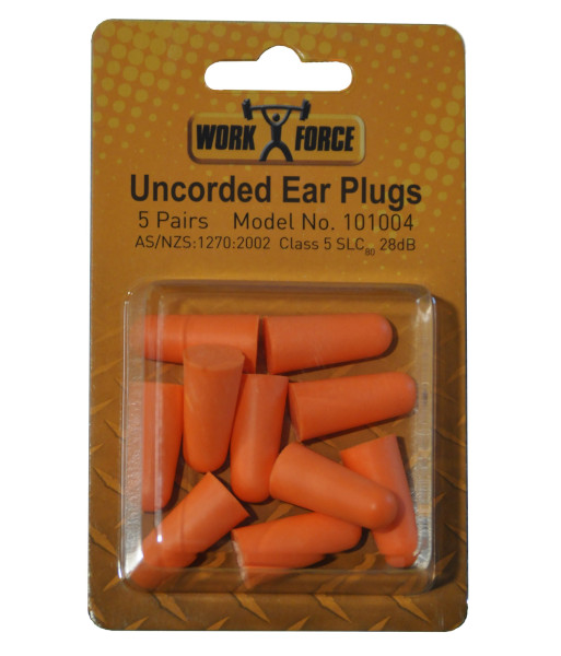 101004 Esko Uncorded Bullet Shaped Earplugs, 5 Pair Blister Pack