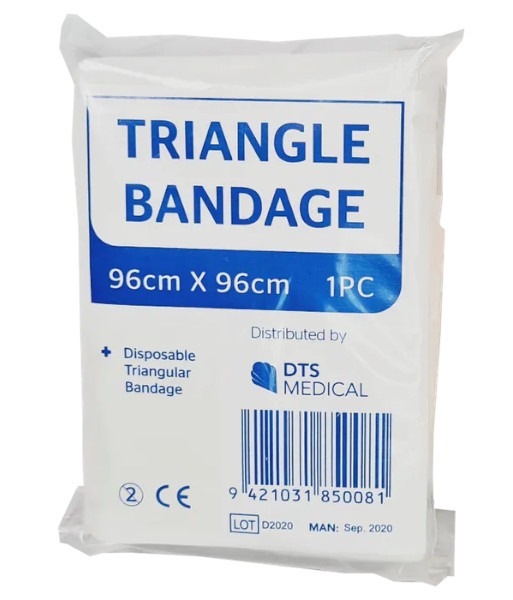 MB027 First Aid Triangle Bandage 96cm x 96cm, No Safety Pins