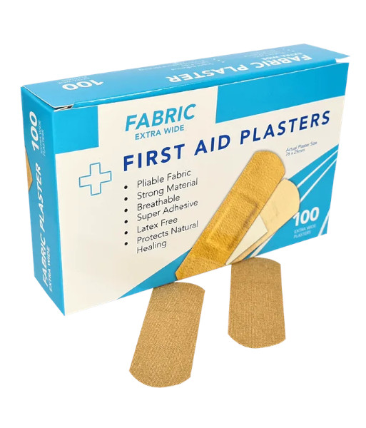 MP001 First Aid Fabric 25mm Wide Plasters, Box of 100
