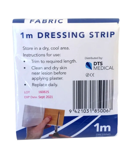 MP002 First Aid Adhesive Fabric Plaster Dressing Strip, 1m