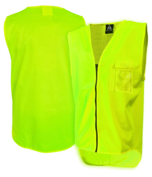 801030 Safe-T-Tec Day Only Zipped Vest, Yellow, Sizes S to 8XL