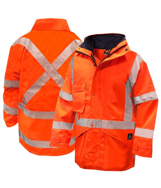 801261 Esko Hi-Vis Torrential Waterproof TTMC-W22 Day/Night Jacket, Orange, Sizes S to 8XL