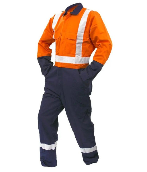 820022 Esko Day/Night RIPSTOP 200gsm Cotton Overalls, Orange/Navy, Sizes 4 to 16