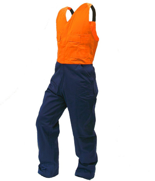 830001 Esko Action Day Only 240gsm Polycotton Bib Overalls, Orange/Navy, Sizes 4 to 16
