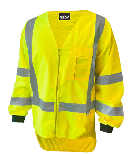 AVEST313 Esko Hi Vis Day/Night H-Back Knit Cuff Long Sleeve Vest, Yellow, Sizes S to 8XL