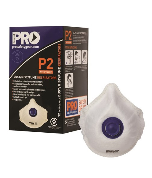 PC321 Pro Choice Disposable P2 Dust Mask + Valve, Box of 12