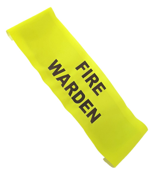 PCA1000 Caution Fire Warden Arm Band with Velcro, Hi Vis Yellow