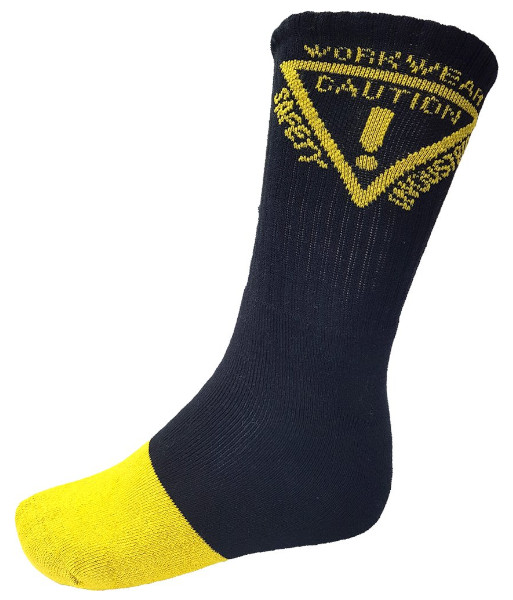 PCS9500 Esko Colour Coded Work Socks, Black/Yellow, 5 Pack