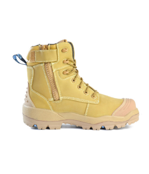 804-88015 Bata Helix Longreach Ultra Zip Sided Lace Up Composite Toe Safety Boot, Wheat, Sizes 3 to 14