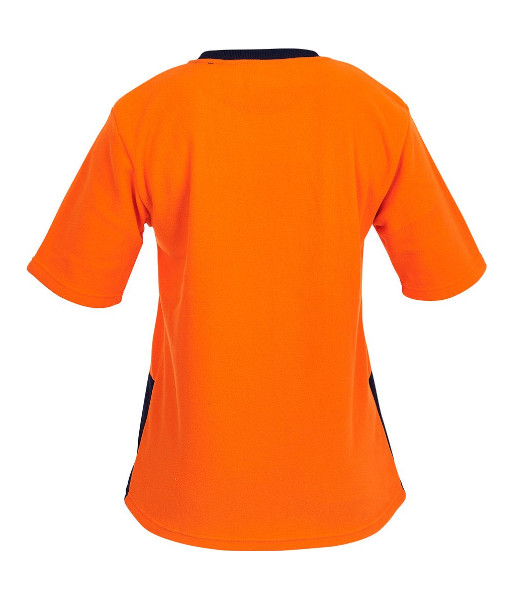 PCF1011 Caution Hi-Vis Day Only Polar Fleece Crew Neck T-Shirt, Orange/Navy, Sizes XS to 7XL