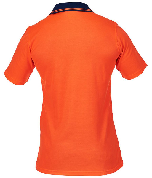 PCP1250 Caution Hi-Vis Day Only Cotton Backed Polo, Orange/Navy, Sizes XS to 7XL