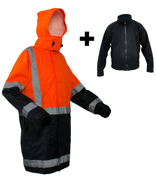 PCR4035 Esko StormPro® Day/Night Fleece Lined Jacket Combo, Orange/Navy, Sizes XS to 8XL